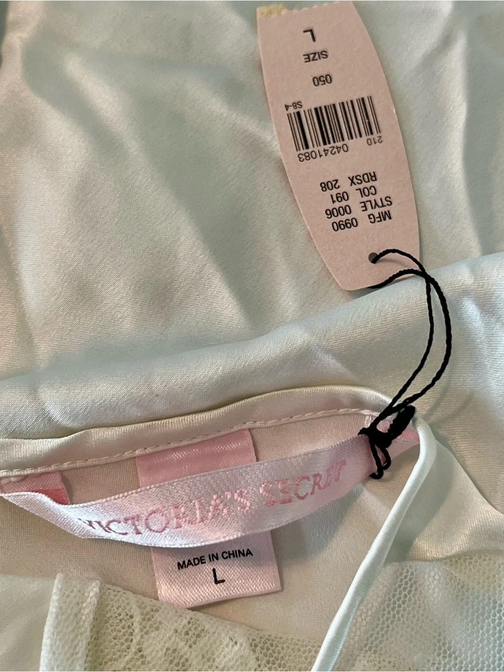 Victoria's Secret White Lace-Trim Chemise Bodysuit - Picture 3 of 3